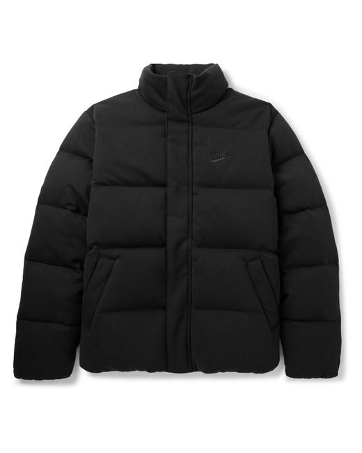 Nike Black Sportswear Quilted Padded Therma-fit Tech Fleece Down Jacket for men