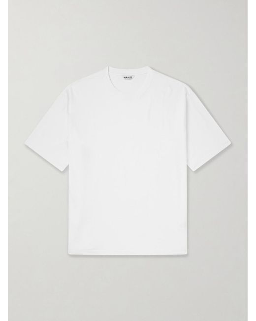 Auralee White Organic Cotton-Jersey T-Shirt for men