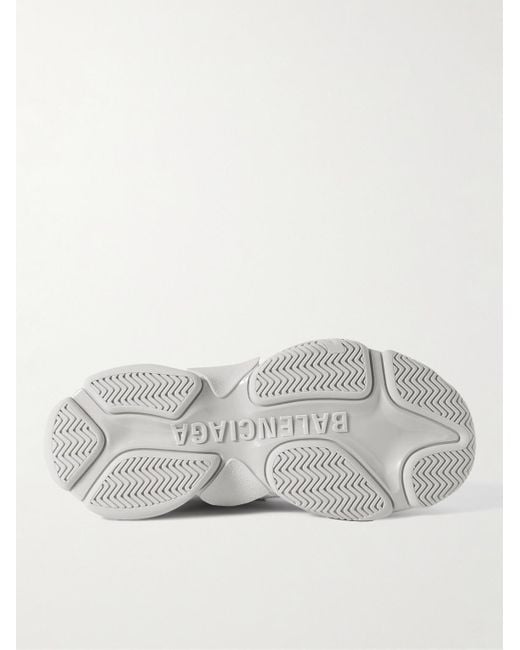 Balenciaga Gray Triple S Rhinestone-embellished Microfibre Sneakers for men