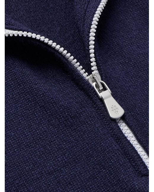 Eleventy Blue Cashmere Half-Zip Sweater for men