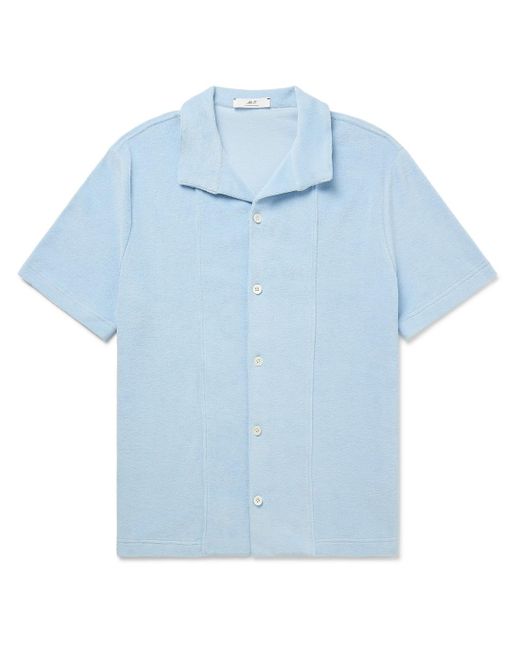Mr P. Blue Cutaway-collar Cotton-terry Shirt for men