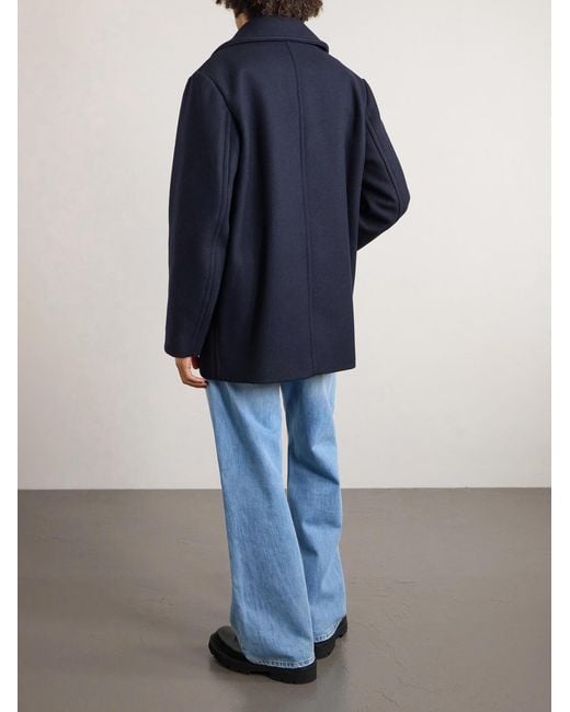 A.P.C. Blue Andy Double-breasted Wool-blend Coat for men