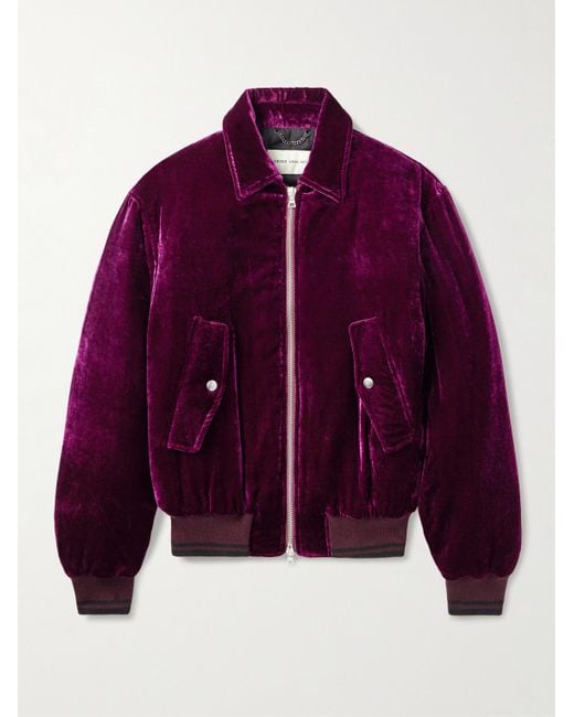 Dries Van Noten Bomberjacke aus Samt in Purple für Herren