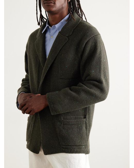 Inis Meáin Black Unstructured Merino Wool And Cashmere-blend Cardigan for men