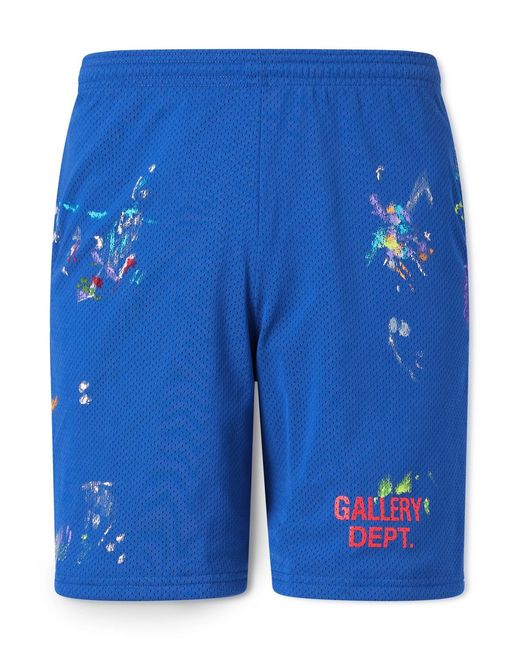 GALLERY DEPT. Studio Gym Straight-Leg Paint-Splattered Mesh Shorts