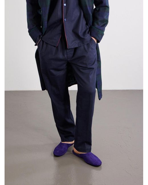 Charvet Purple Suede Slippers for men