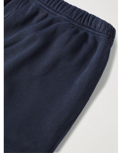 Les Tien Blue Tapered Garment-Dyed Cotton-Jersey Sweatpants for men