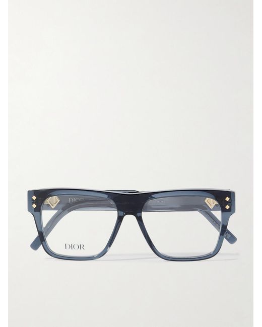 Dior CD Diamond S6I Brille mit eckigem Rahmen aus Azetat in Blue für Herren
