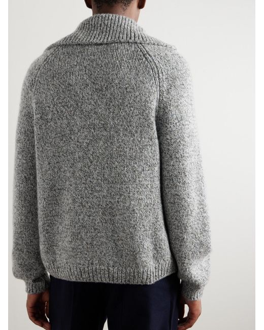Loro Piana Gray Alpe Meggiana Cashmere Half-Zip Sweater for men
