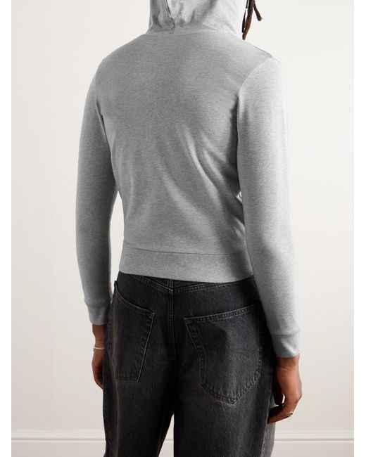 Balenciaga Gray Slim-fit Cotton-blend Jersey Zip-up Hoodie for men