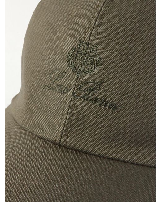 Loro Piana Green Logo-embroidered Cotton And Linen-blend Baseball Cap for men