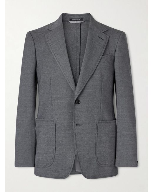 Tom Ford Gray Shelton Wool-Blend Blazer for men