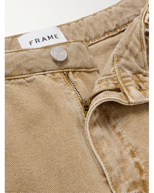 FRAME Natural Straight-Leg Panelled Cotton-Canvas Trousers for men
