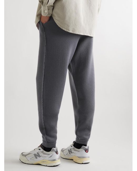 Mr P. Gray Tapered Distressed Virgin Wool Sweatpants for men