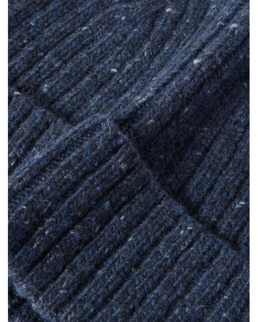 Hartford Blue Ribbed Wool-blend Beanie for men