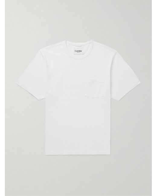 Corridor NYC T-Shirt aus Biobaumwoll-Jersey in Stückfärbung in White für Herren