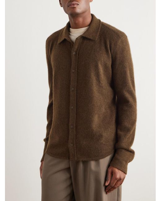 The Row Brown Lautaro Virgin Wool And Cashmere-Blend Cardigan for men