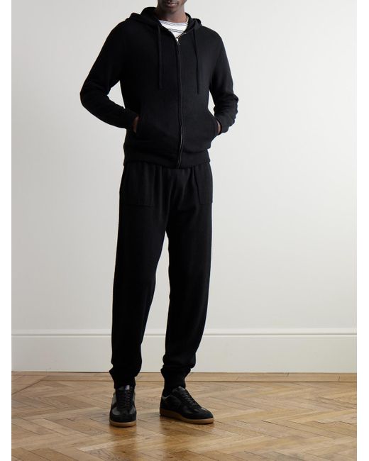 Mr P. Black Wool And Cashmere-Blend Zip-Up Hoodie for men