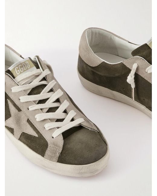 Golden Goose Deluxe Brand Green Super-Star Private Edt Distressed Suede Sneakers for men