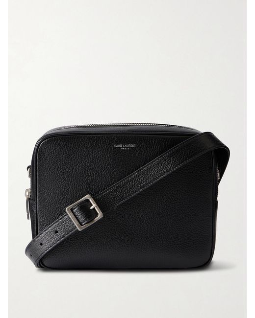 Saint Laurent Black Small Full-grain Leather Messenger Bag for men