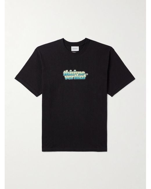 Thisisneverthat Black Logo-print Cotton-jersey T-shirt for men