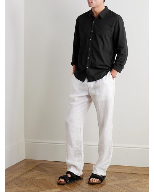 James Perse Black Standard Cotton Shirt for men