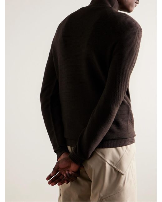 Baselayer da sci slim-fit a collo alto in misto lana vergine di Loro Piana in Brown da Uomo