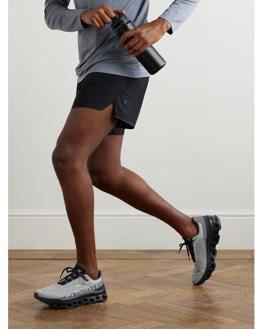 On Shoes Gray Cloudmster Rubber-Trimmed Mesh Running Sneakers for men