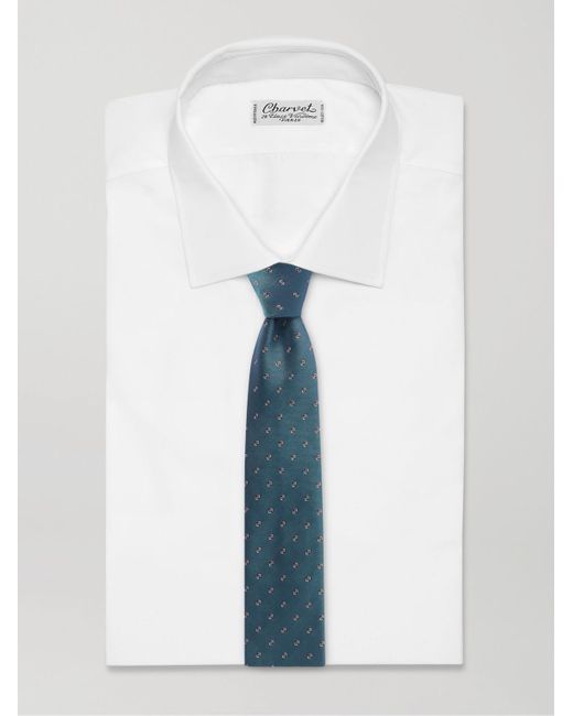Brioni Blue 8cm Silk-jacquard Tie for men
