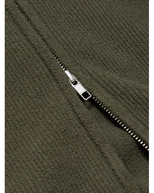 NN07 Green Danny 6429 Ribbed Bouclé Zip-Up Cardigan for men