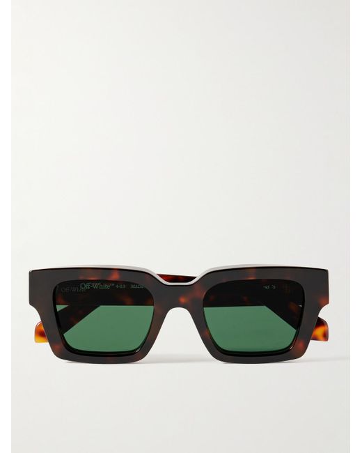 Off-White c/o Virgil Abloh Green Virgil Square-frame Tortoiseshell Acetate Sunglasses for men