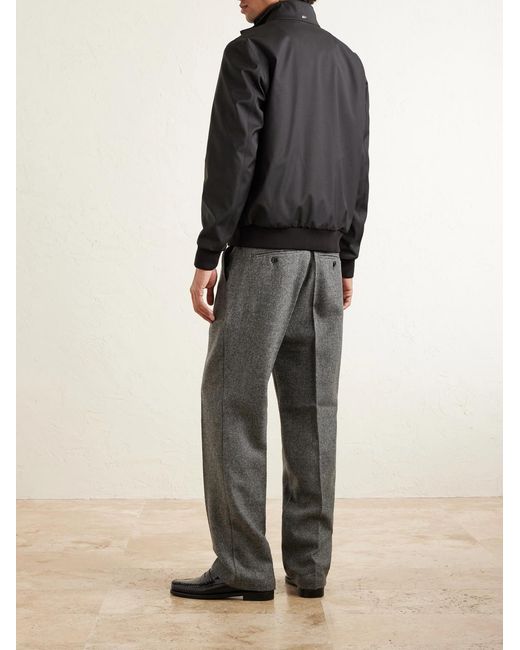 Herno Black Storm System Wool Bomber Jacket for men