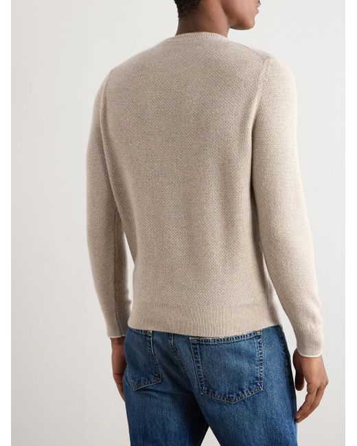 Loro Piana Natural City Birdseye Baby Cashmere Sweater for men