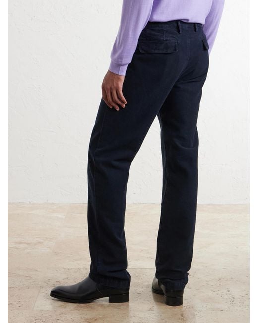 Massimo Alba Blue Ionio2 Straight-Leg Cotton Trousers for men