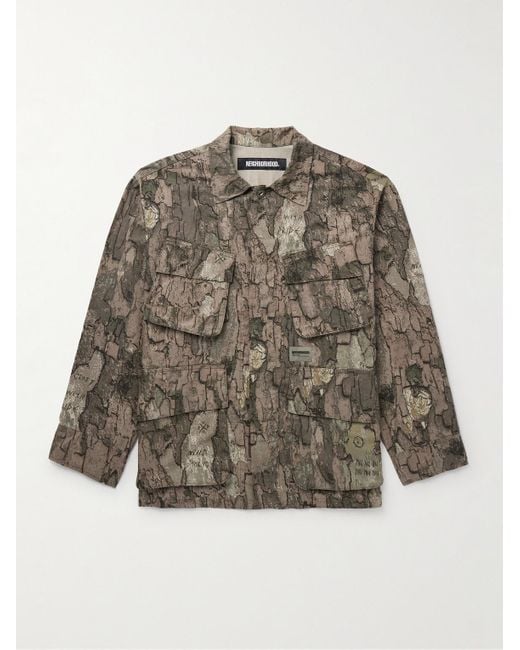 Neighborhood Brown Fatigue Logo-appliquéd Camouflage-print Cotton-ripstop Jacket for men