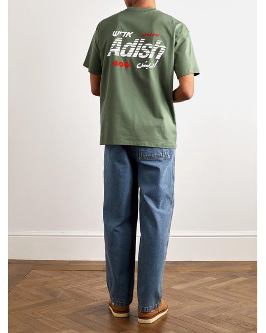 Adish Green Kora Logo-Print Cotton-Jersey T-Shirt for men