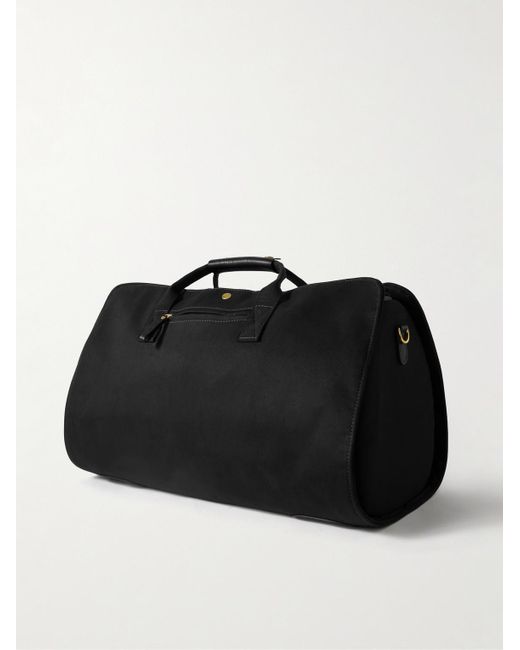 Bennett Winch Black Leather-Trimmed Cotton-Canvas Suit Carrier And Holdall for men