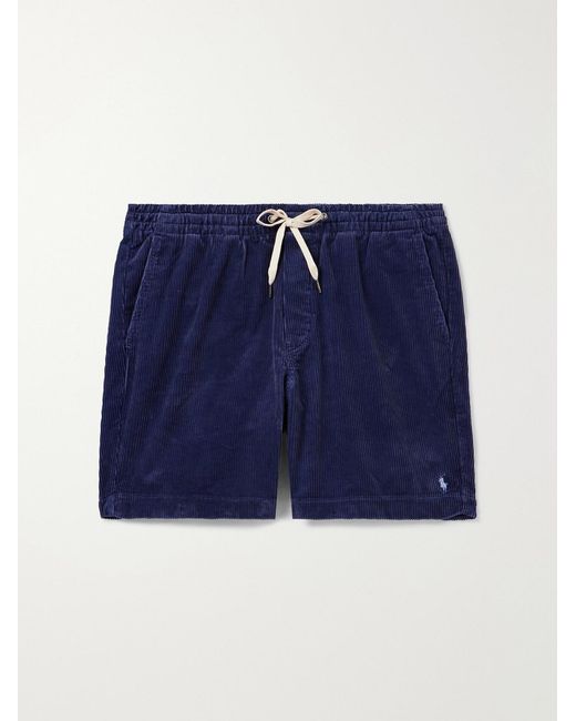 Polo Ralph Lauren Blue Prepster Straight-Leg Cotton-Corduroy Drawstring Shorts for men