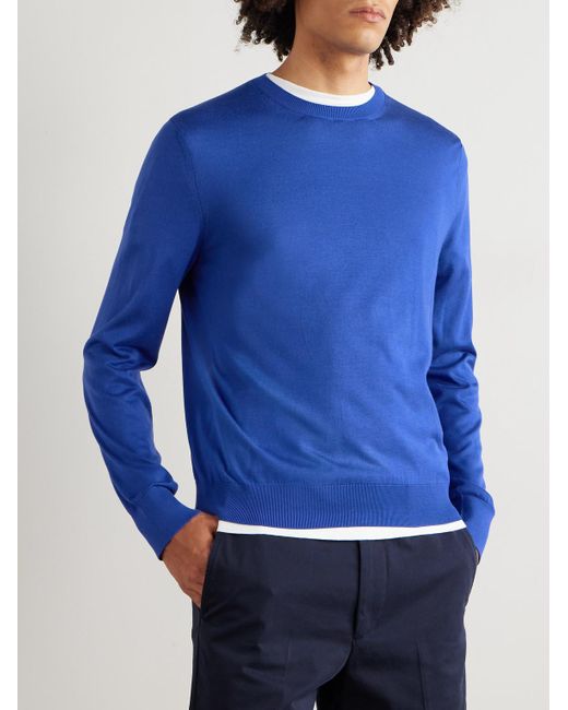 Tom Ford Blue Silk Sweater for men
