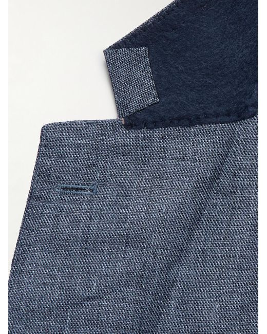De Petrillo Blue Linen Blazer for men