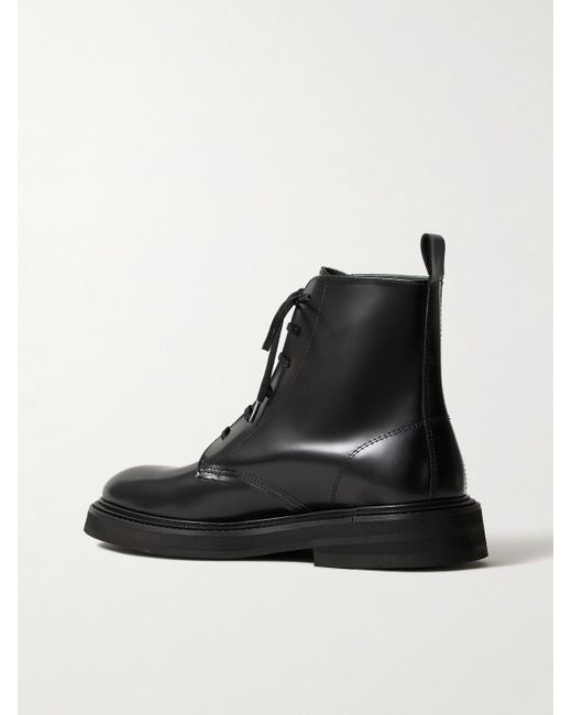 VINNY'S Black Officer Glossed-Leather Boots for men