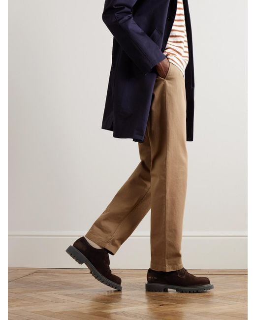 Common Projects Waxed Suede Derby Shoes in Brown for Men Lyst UK