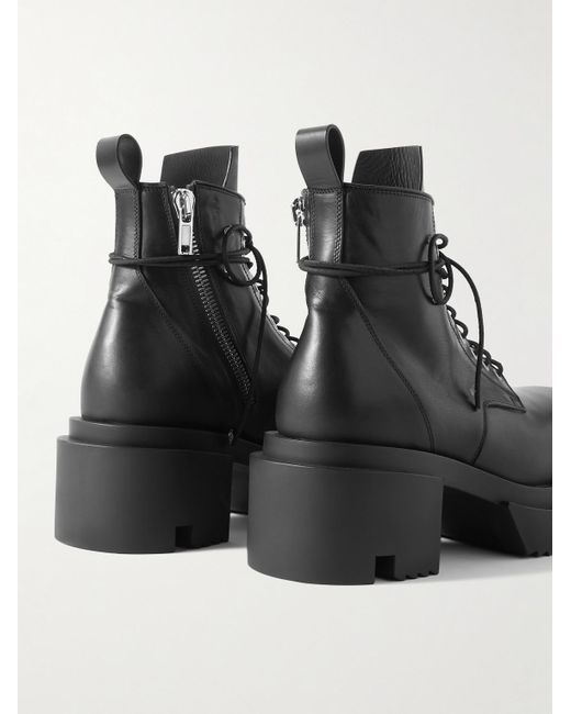 Rick Owens Low Army Bogun Stiefel aus Leder mit Plateausohle in Black für Herren