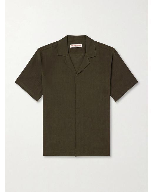 Orlebar Brown Green Maitan Ii Camp-collar Linen Shirt for men