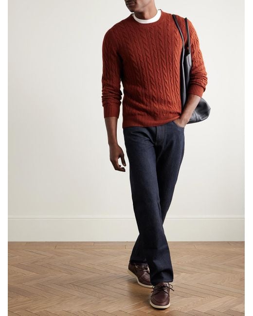 Loro Piana Blue Straight-Leg Cotton And Cashmere-Blend Jeans for men
