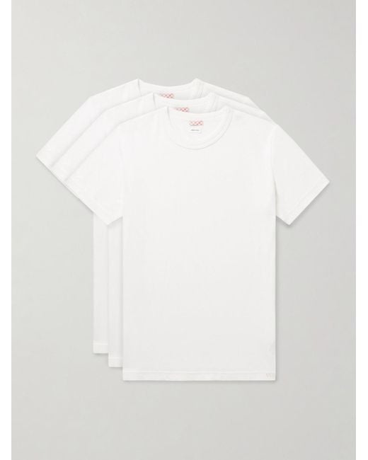 Visvim White Sublig Three-Pack Cotton-Blend Jersey T-Shirts for men