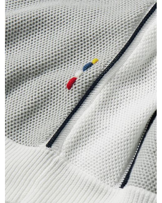 Orlebar Brown Hemd aus Baumwoll-Piqué mit Stickerei und Streifen in White für Herren