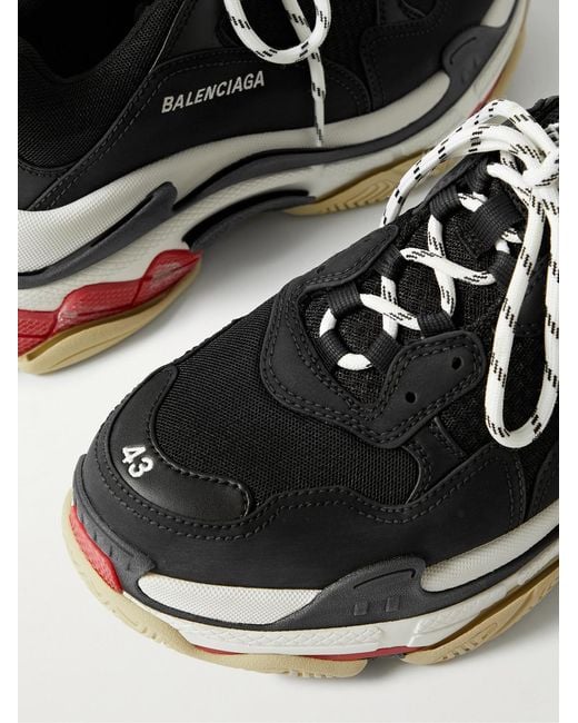 Balenciaga Black Triple S Sneakers, 100% Polyester for men