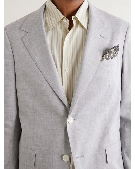 Mr P. Gray Wool And Linen-blend Suit Jacket for men
