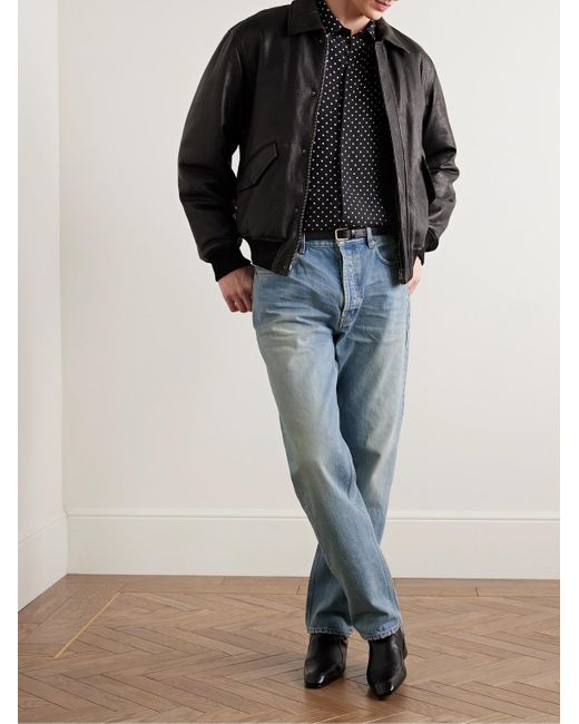 Saint Laurent Blue Mick Straight-Leg Jeans for men